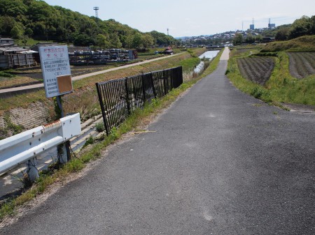 山田川沿いの道