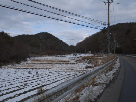 切畑の辺りも少し雪景色