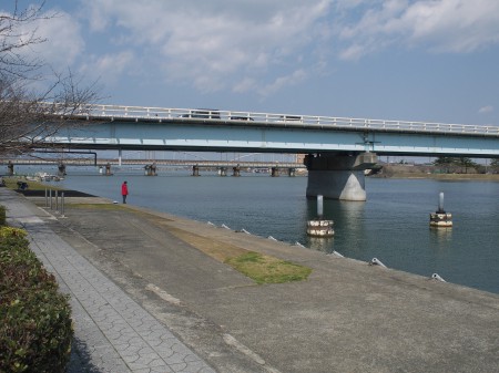 琵琶湖の入り口で折り返し