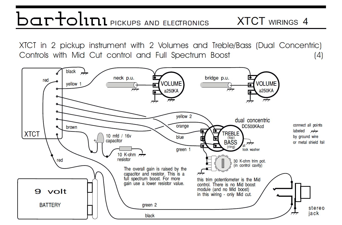 7150円 ギフト Bartolini XTCT ベース用プリアンプ バルトリーニ
